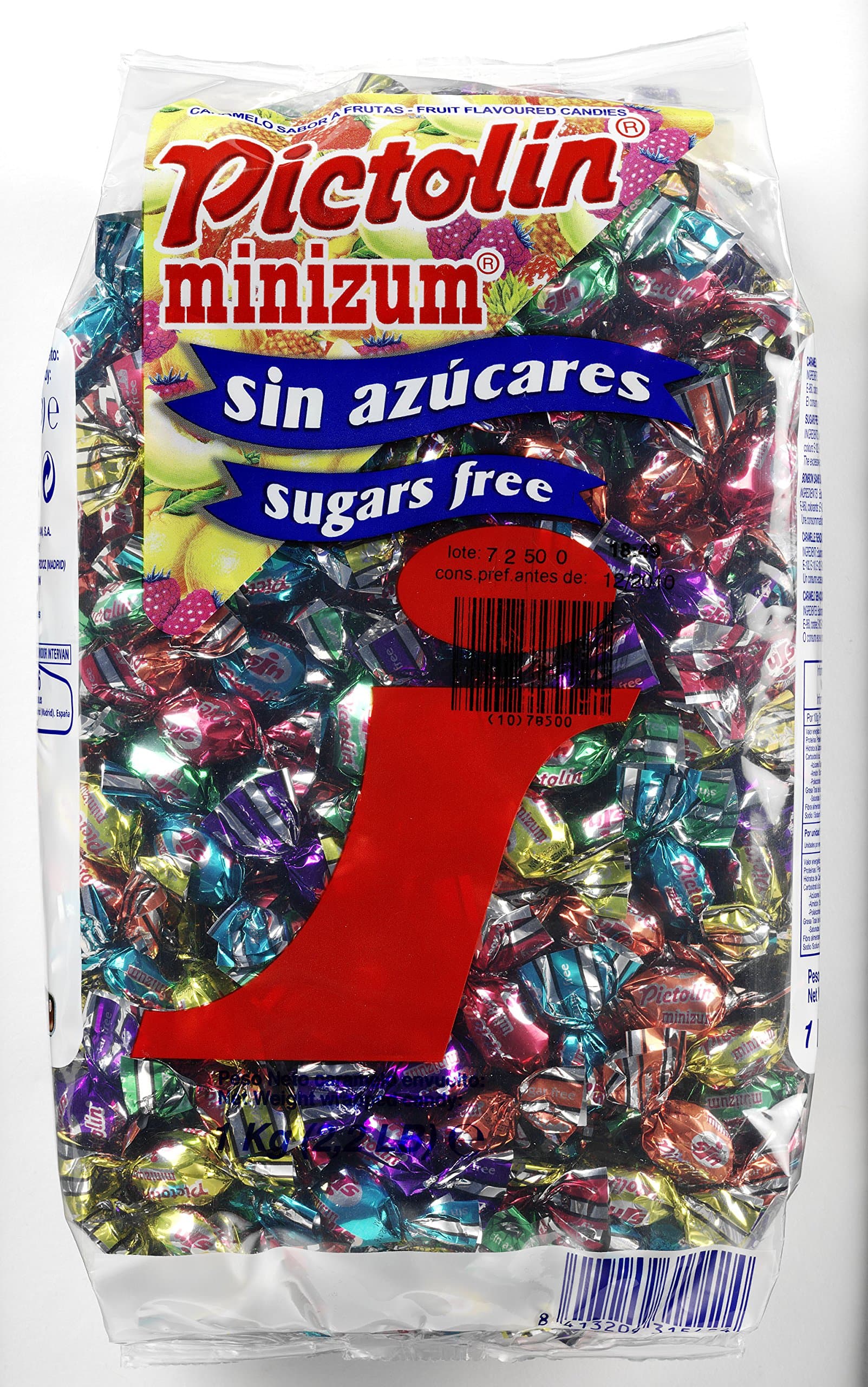 Intervan Picotlin Minimum Sugar Free Candies Mini Fruit Flavoured Sweets, 1 kg
