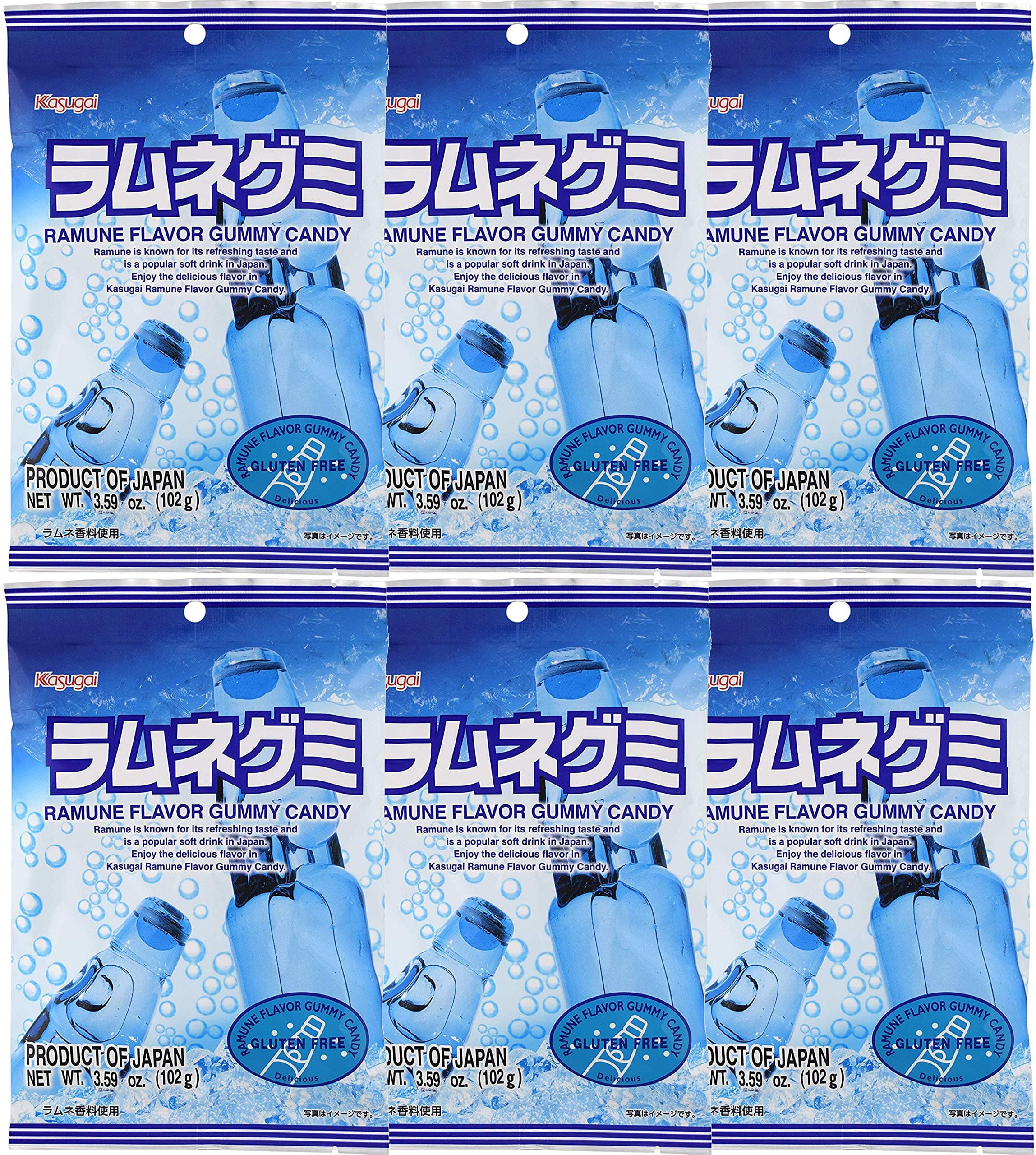 Kasugai Ramune Gummy Candy 3.59oz (6 Pack)