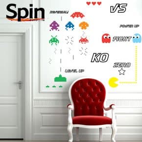 8 Bit Retro Colour Wall Sticker Set