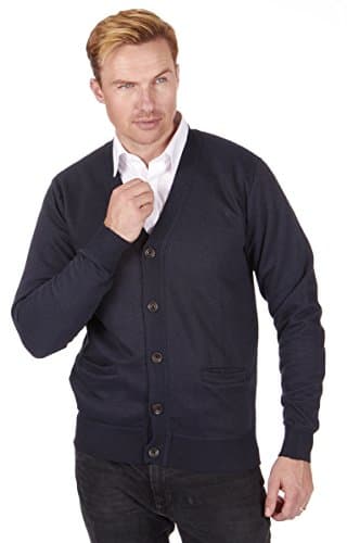 Men's Knitted Button Through Cardigan Sweater Winter Warm Pull Over Sizes M-2XL