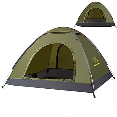 2 persons Tent Single Automatic Tent One Room Camping Tent 1500-2000 mm Oxford Keep Warm Wateproof Sun Protection Sunscreen-Camping / , military green