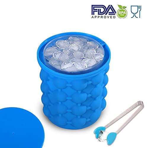 Ice Genie Cube Maker, Dual-Use Ice Cube Bucket, Silicone Ice Cube Mould Save Space
