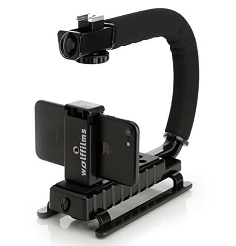 'Arctic Wolf Movie Action Stabilizer Professional Action Stabilizing Handle with Accessory Shoe for Phone iPhone Samsung Galaxy S5 S6 S7 S8 Edge Mini Huawei P8 P9 P10 HTC LG Nokia Sony Canon Nikon Xiaomi Google Pentax Olympus Panasonic DSLR Cameras DV Camcorder GoPro and many more