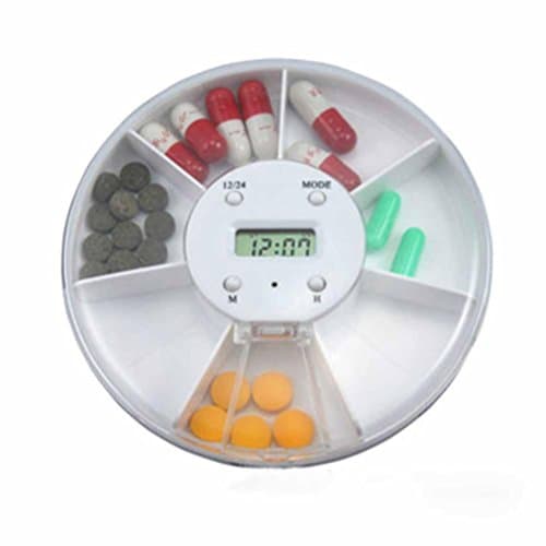 MI Creative Plastic Electronic Alarm Box, Portable Rotary Round Kit , White,White