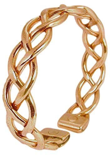 Womens Solid Copper Magnetic Bracelet Fran with Gift Box (Medium)