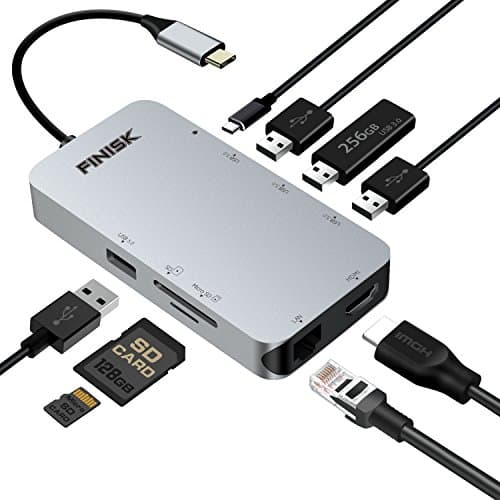 USB C Hub, USB C Adapter 3.1 with Type C Charging Port, 4K HDMI Output, SD & TF Card Reader, 4 USB 3.0 Ports, 1000M Ethernet Port, for MacBook Pro 2015/2016, Chromebook 2016/2017 & more USB C Devices