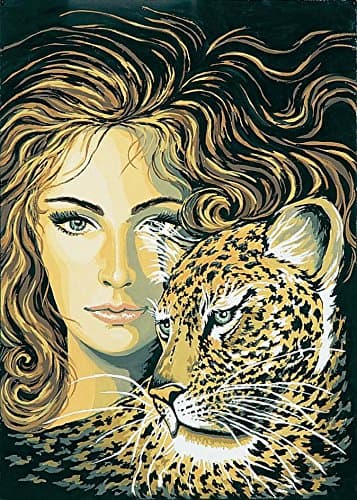 Leopard Maiden Printed Canvas for Tapestry or Needlepoint