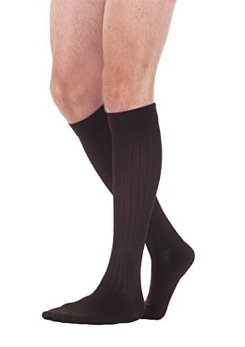 'First Class' Graduated Compression Travel Socks by JetLeg - Men's (B, Brown)