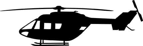 BK-117 Helicopter Vinyl Decal Black
