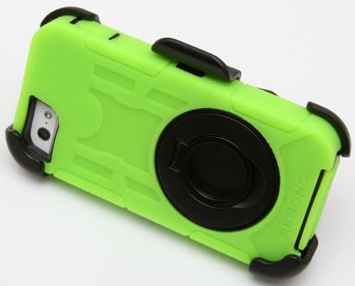 Rebono Rugged Shockproof Defender Armor Case For iPhone 5/5s/SE With Rotating Belt Clip & Kickstand (NEON GREEN)