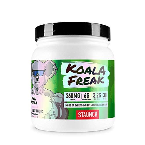 Staunch Pre-Workout Koala Freak (Peach Mango), 30 Servings - Effective, High Quality Pre-Workout Powder