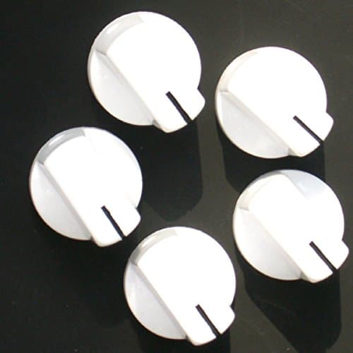 Janika 5 White Potentiometer Switch Knobs Guitar Amplifier Radio stove Pot Knob+Screw - UK SELLER