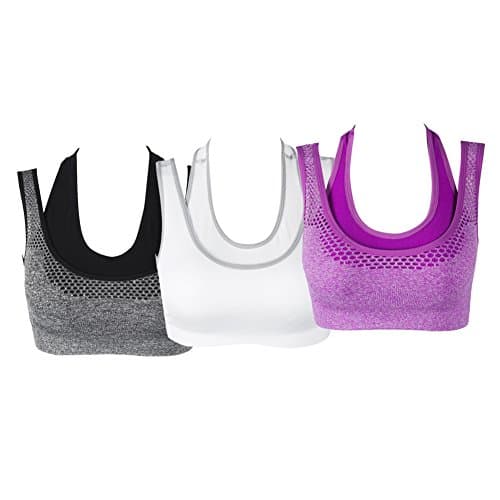 YEYELE Women 1or 3 or 5 Pack Adjustable Strap and Removable Pad Tank Top Racerback Sports Bra