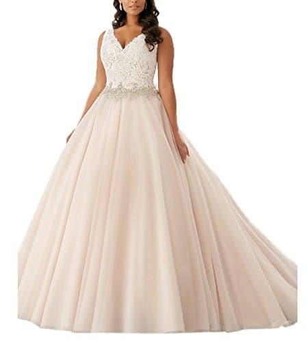 Mella Women's Wedding Dresses 2017 for Bride Plus Size Wedding Dresses for Bride 2017 Ivory-16