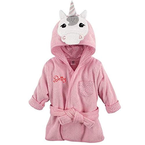 Personalized Baby Bathrobe -Custom Monogram/Name Embroidered Gift/Present /Infant/Baby Shower or Birth Baby Robe & Bathrobe (Terry Unicorn)