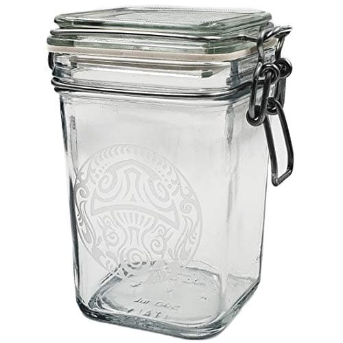 Dope Jars - Herb Storage, Swing Top Stash Jar - with Dope Design Deep Etched (Large Mushroom)