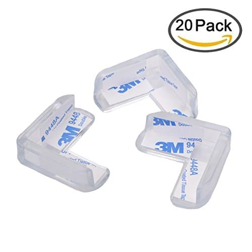 Caring Corners 20-pack Angelry Clear Corner Guards, Keep Children Safe from Furniture Sharp Corner, L-Shaped