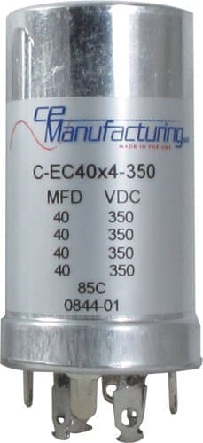 CE Manufacturing 40/40/40/40uF 350VDC Multi Section Can Capacitor