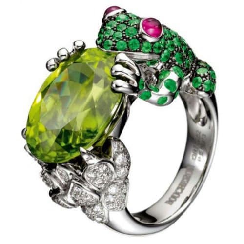 Yupha 925 Silver Ring 2.75CT Peridot Emerald Frog Animal Women Men Wedding Size 6-10 (10)