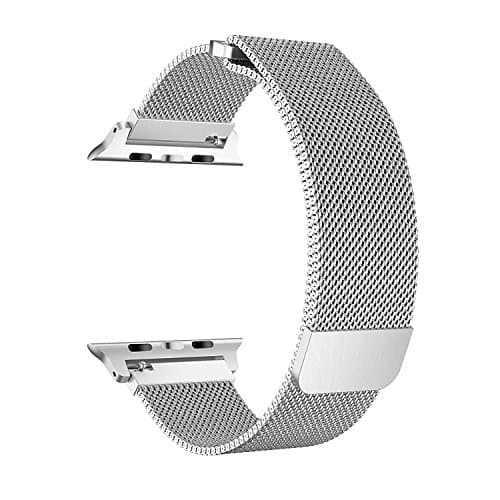 Walcase for Apple Watch Band 38mm 42mm, Milanese Loop Replacement Metal iWatch Band for Apple Watch Series 3 2 1 (38mm, Silver)