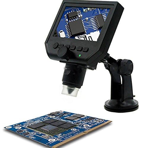 600X, 1 : 1-600x 3.6MP USB Digital Electronic Microscope Portable 8 LED VGA Microscope With 4.3" HD OLED Screen for PCB motherboard repair