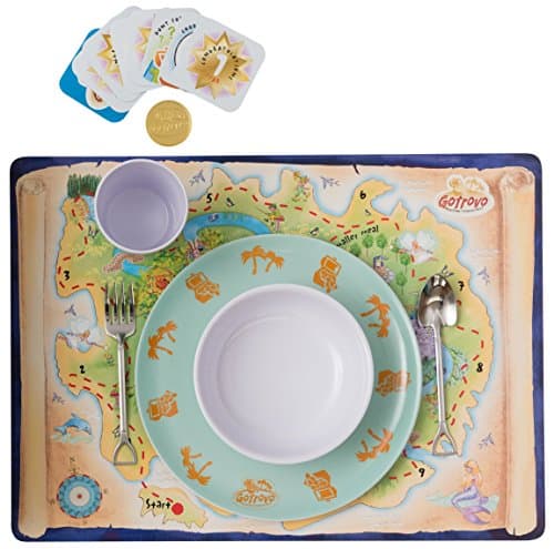 Mealtime Adventures Educational Dinner Game/Table Game for Kids. Includes Gotrovo Game Board, Reward Game Cards, Fun Novelty Cutlery and Dinner Set all in one