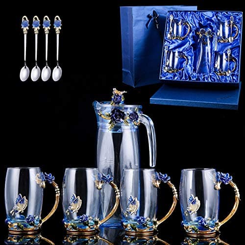 Enamel Water Cup Set Blue Rose High Five Sets 301-400ml