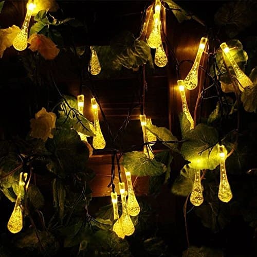 New Warm White Color 30Led LED Solar Water Drop String Light For Christmas Party Garden Tree Decorative LA set033
