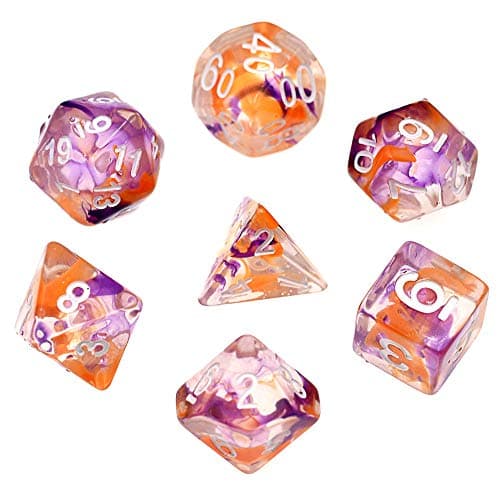 HDdais Polyhedral Dice Sets DND Game Dice for Dungeons Dragons(D&D) Role Playing Game(RPG) MTG Pathfinder Table Game Board Games Dice Transparent Dice
