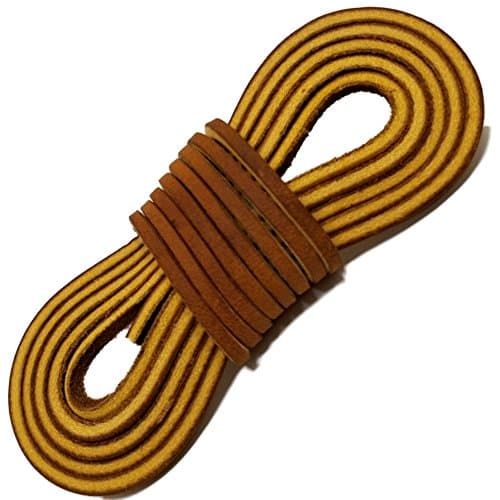 TOFL Logger Leather Boot Laces-A pair and A spear-3 Leather Boot laces each 54 Inch Long, Tan
