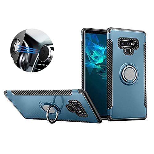 Galaxy Note 9 Case, Celefree Shockproof Dual Layer Hybrid Armor Protective Phone Case Cover with 360° Rotation Ring Kickstand Fit Magnetic Car Mount for Samsung Galaxy Note 9 (Navy)