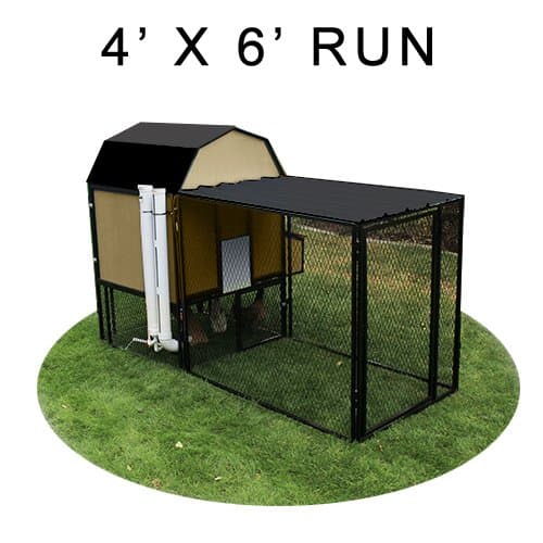 4' X 6' Run w/ 4' X 4' Modern Barn Coop (ULTIMATE PACKAGE)