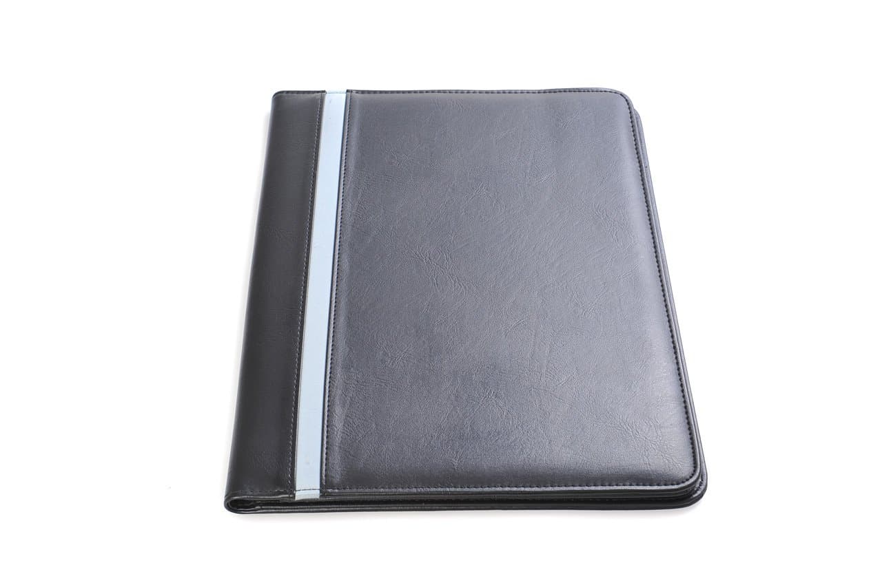 Pindi Black Executive Document Holder / Padfolio Blue Stripe with Memo Pad (DCH-02-01 US)