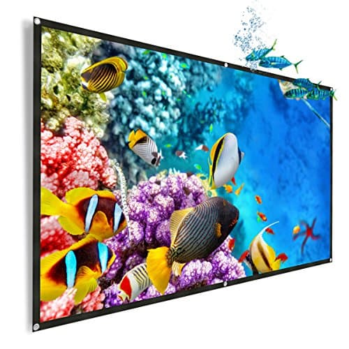 OWLENZ 100- inch 16:9 Portable Projector Screen Simple Wall Mounted Front & Rear Window Projection Screen Flexible Cloth Indoor Outdoor Backyard Theater Suitable for HDTV/Sports/Movies/Presentations