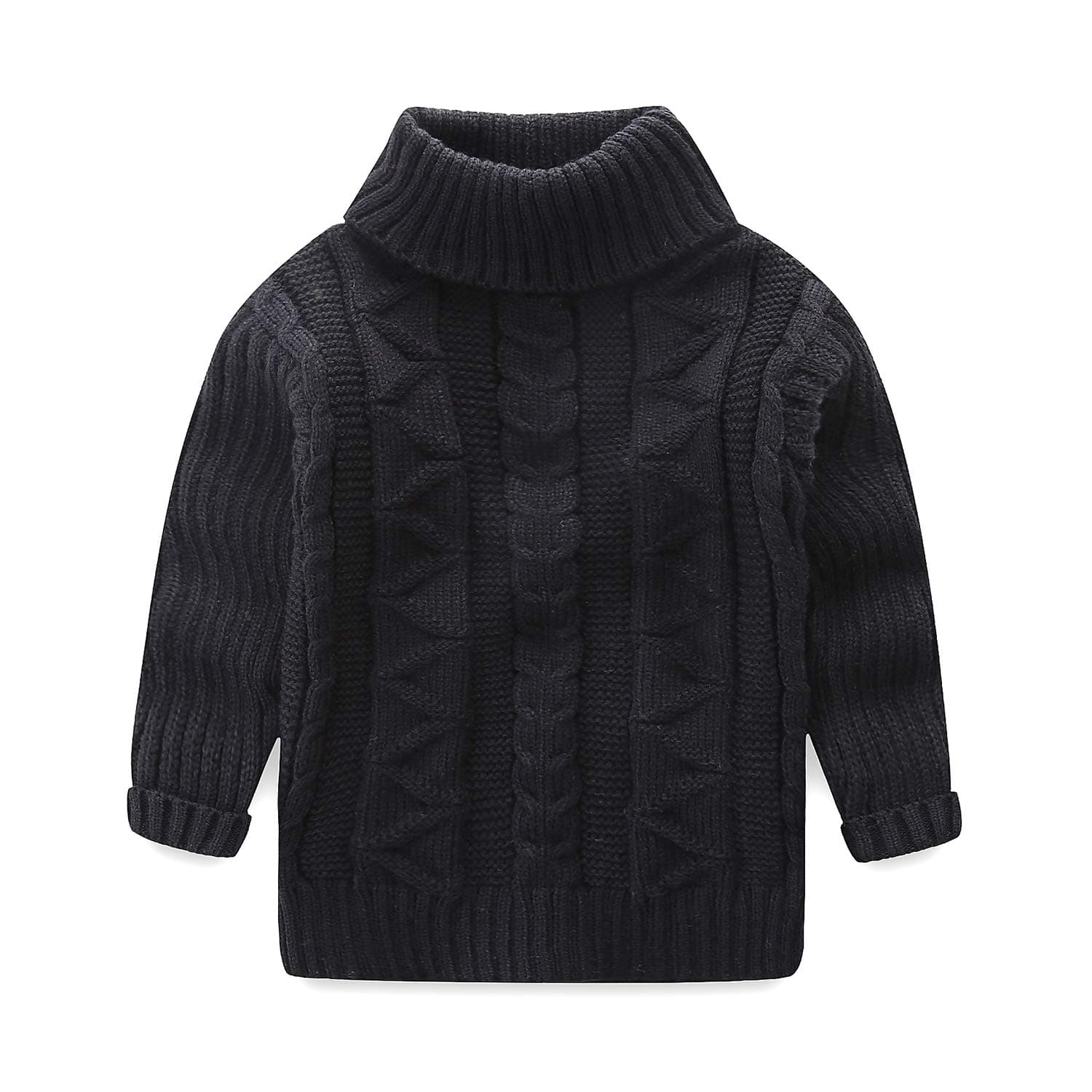 UWESPRING Girls Turtleneck Sweater Pullover Cable Knitted