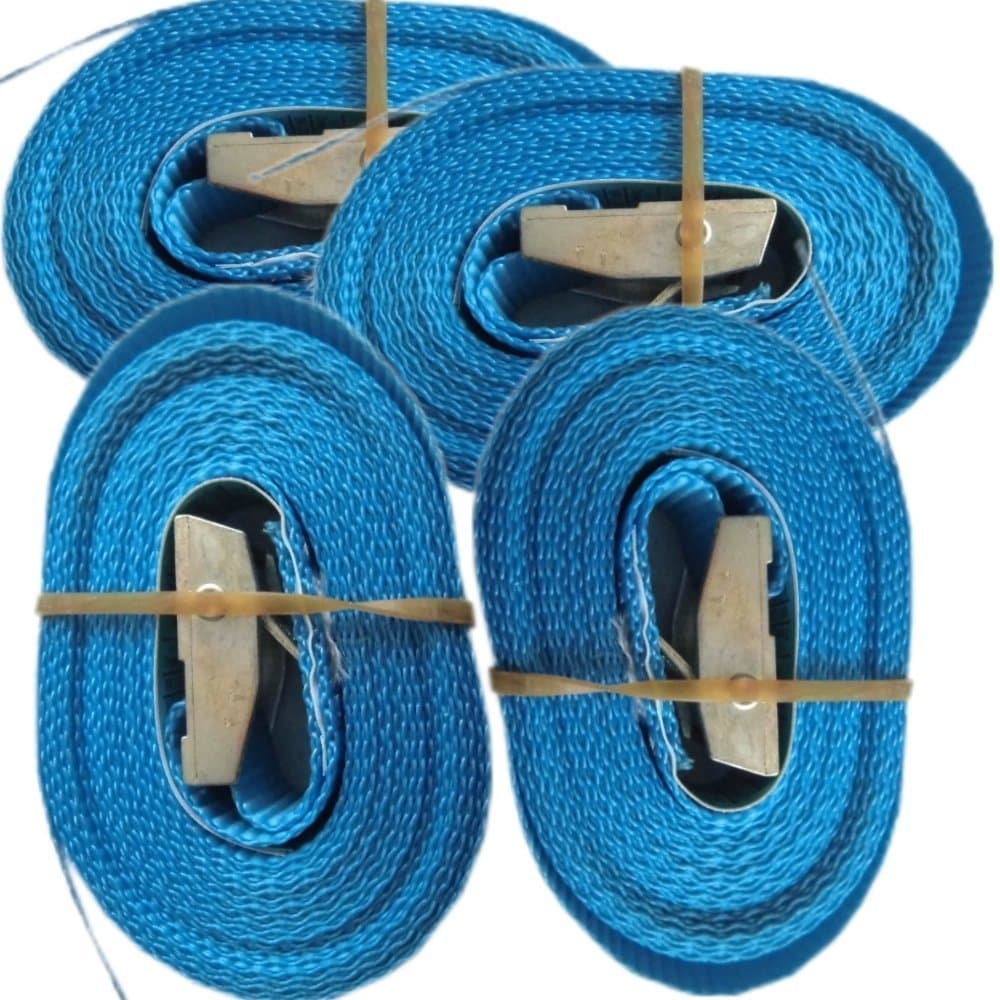 4 Tie-Down Straps Lashing Straps with Clamping Lock Quick Voltage