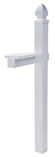 Architectural Mailboxes Boulder 7900-7R-SR Red Mailbox and Whitley WP000WAM White Decorative Post
