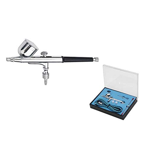 Royalmax Multi-Purpose Model Dual Action Gravity Feed Airbrush with 0.2,0.3,0.5mm Nozzles and 6ft Hose,Art Painting Tattoo Manicure Spray Model Nail Make Up Tool Kit AB-130K