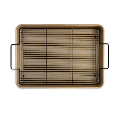 Nordic Ware Oven Crisp Baking Tray Nonstick Bakeware, High-Sided Half Sheet