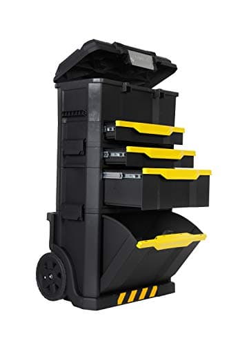 Stanley Rolling Workshop Toolbox, Detachable Toolbox, 1-79-206 & FATMAX Round Top Rigid Tool Bag, Multifunctional Tool Storage Organiser, FMST1-70749