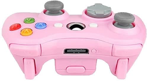 BEK Controller replacement for Xbox 360 Controller Wireless Remote Gamepad Non-Slip Joystick Thumb Grips Double Shock Live Play Compatible with Microsoft Xbox 360 Slim PC Windows 10 8 7 Color (Pink)