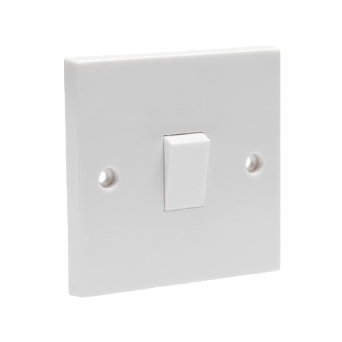 Single Gang Light Switch 1 Gang 2 Way White Plastic 10A