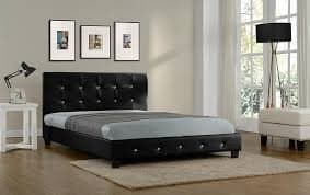 Kelsey Stores 3ft, 4ft, 5ft Quartz PU Leather Bed Double Single King Size Black Or White (5FT King Size Bed, Black)