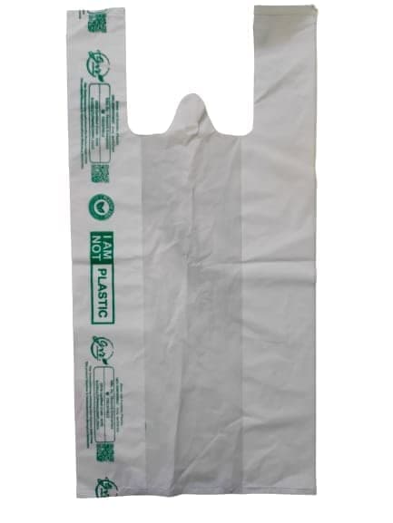 Laxmi 100% Biodegradable & Compostable Certified Eco-Friendly Carry Bag for Home Grocery Store Bag (13x16 inches) 100 pcs/Pack | Load Capacity 3 Kg