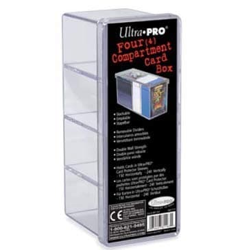 Ultra PRO All Team 2-Piece Storage Box, 4 Compartment, Clear