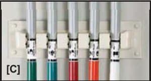 wall rack for exercise weight bars, 5 bar horizontal