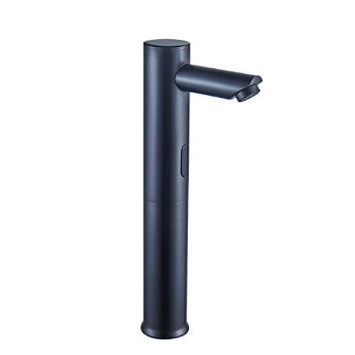 Beati Faucet Modern DC Power Touch-Free Automatic Bathroom Deck Mount Vessel Sink Sensor Faucet Only Cold Mixer Tall Spout Faucet, Oil Rubbed Bronze