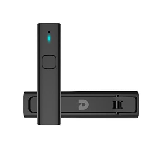 MiCar Bluetooth 4.2 Receiver, Portable Mini Wireless Audio Receiver, Hands-free 3.5mm Jack Aux Stereo Adapter for Headphones, Bluetooth Car Aux Adapter with Mic, Back Clip for Home & Car Audio (Black)