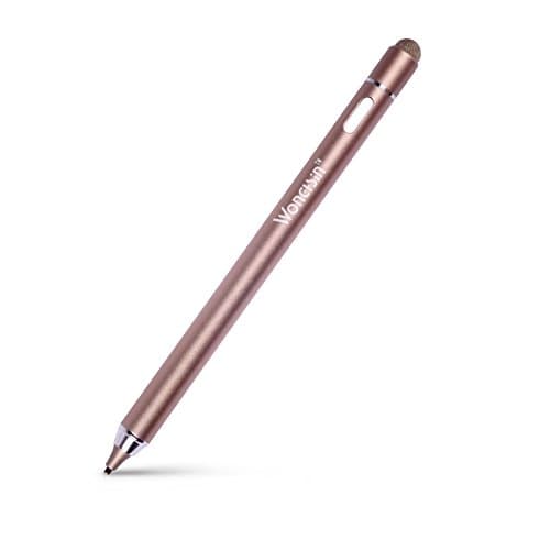 Active Stylus Pen, Wonghsin Digital Pen with Copper Tip and Conductive fiber Tip Cap 2 in 1 for iPhone/iPad/Samsung and Most Android Capacitive Touch Screen Devices (Gold)