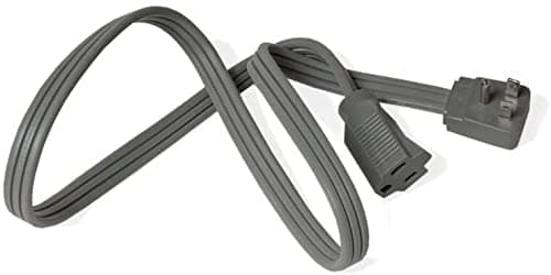 Heavy Duty Flat Extension Cord, 6 Ft Wire Gray Flat Plug Extension Cord for Air Conditioner, Refrigerator and Major Appliances 3 Prong Extension Cord, Indoor Use